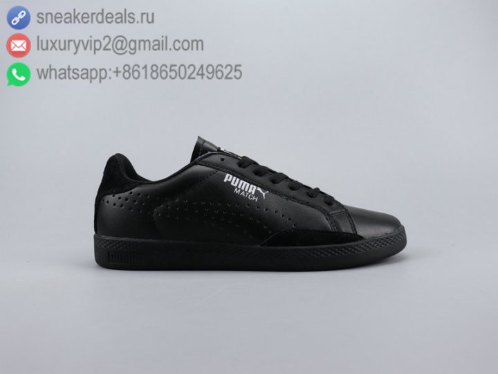 Puma Match 74 Open FM Unisex Black Leather Sneakers Size 36-44